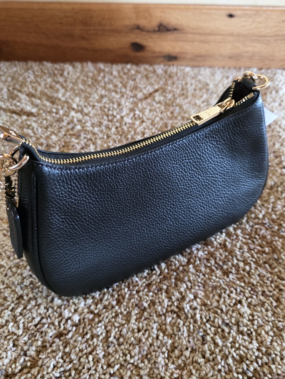 COACH Teri Mini Black Leather Chain-Accent Shoulder Bag NWT - Picture 9 of 14